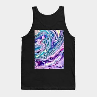 Peacock Feather - Abstract Acrylic Pour Tank Top